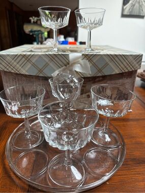 Cristal d'Arques-Durand champagne glasses set 6 .